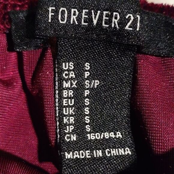 Forever 21 Maroon Velvet-like Mimi Dress - Picture 2 of 4